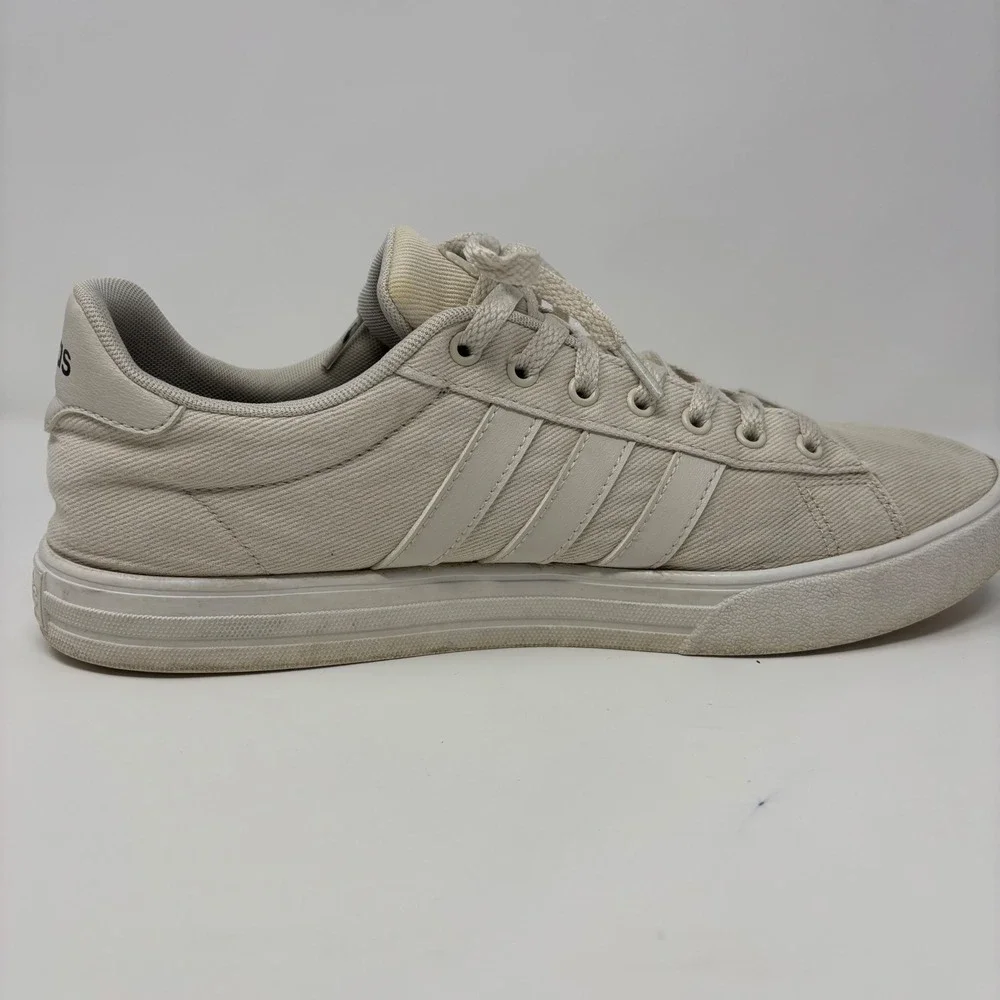 Adidas Daily 2.0 Mens Canvas Skate‎ Sneakers Off White Cream Low Top Shoes 10.5